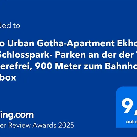 Urban Gotha-apartment Ekhof- Am Schlosspark- Parken An Der Der Tür- Barrierefrei, 900 Meter Zum Bahnhof - Wallbox Apartment